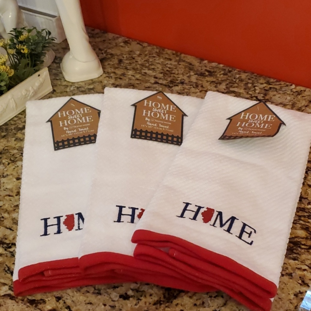 Home Sweet Home Illinois Home Hand Towel Bundle